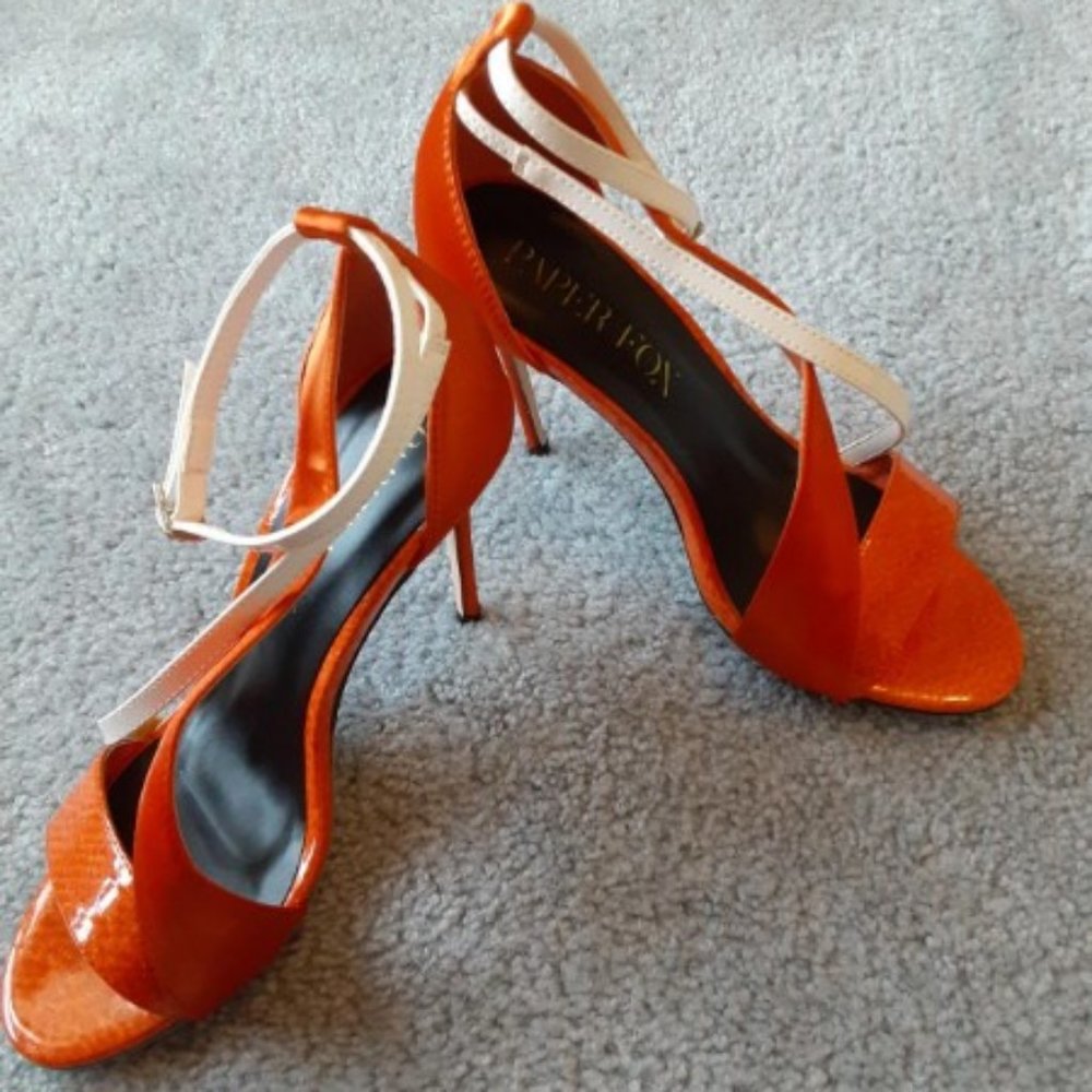 Heels - Orange and white - Never Worn
